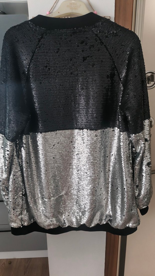 Kadın Parlak Gri Ceket - Görsel 4