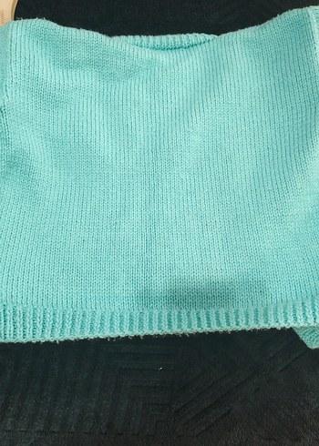 Nakışlı Mavi Kız Çocuk Triko Hırka - Görsel 3