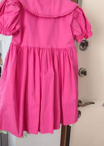 Kız Çocuk Pembe  Fırfırlı Elbise - Görsel 2