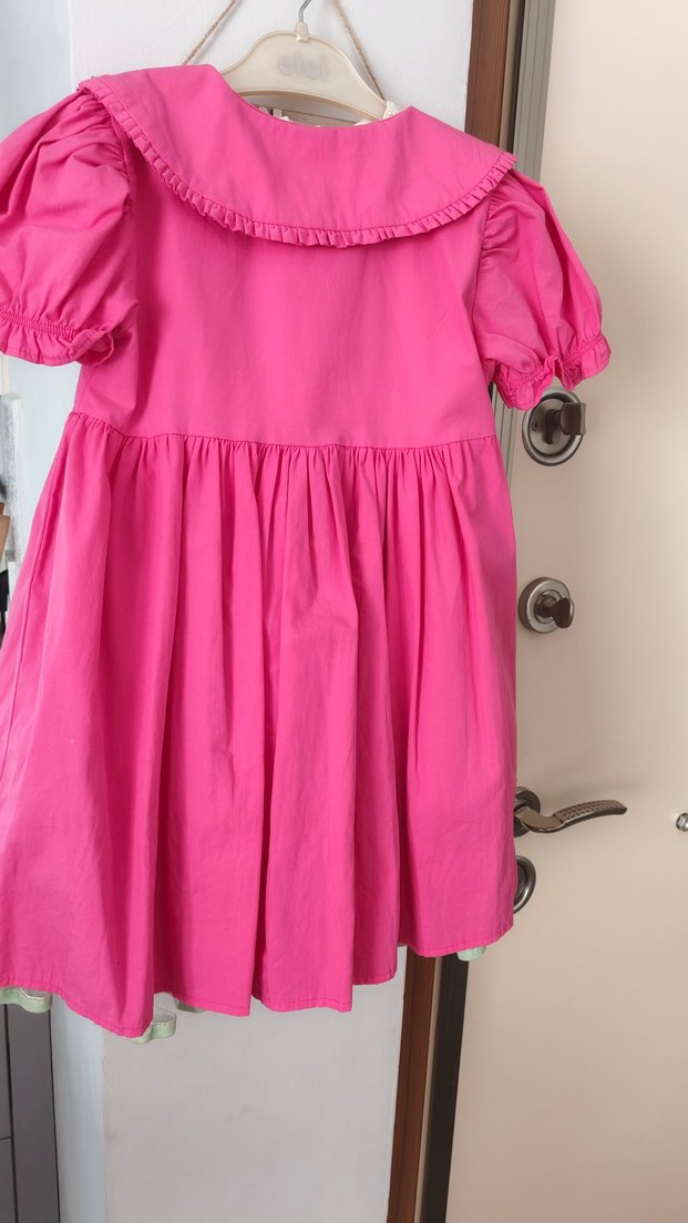Kız Çocuk Pembe  Fırfırlı Elbise - Görsel 2