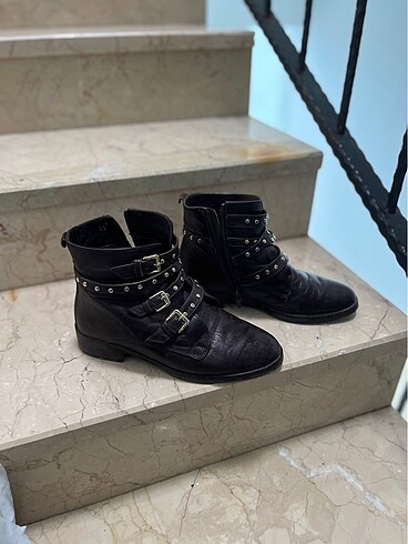 Kahverengi deri bot - Görsel 5