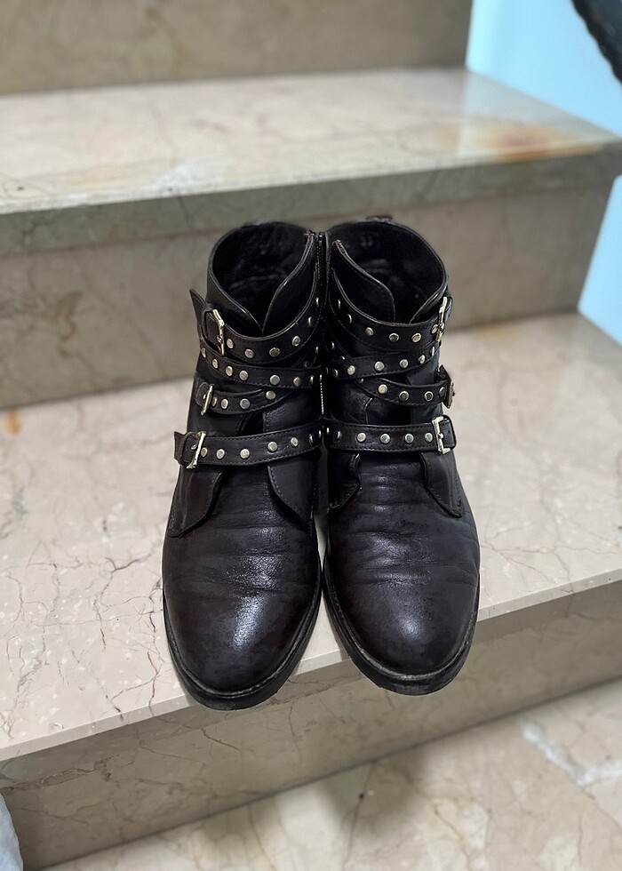 Kahverengi deri bot - Görsel 4