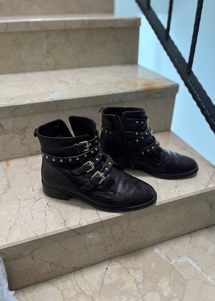 Kahverengi deri bot - Görsel 5