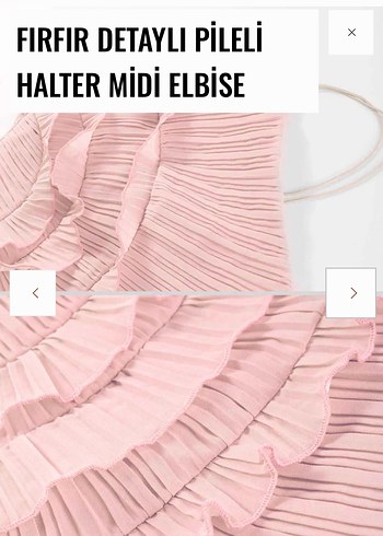 s Beden Fırfır Detaylı Elbise Pembe renk