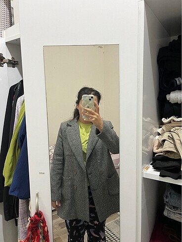 38 Beden gri Renk Blazer Kaban