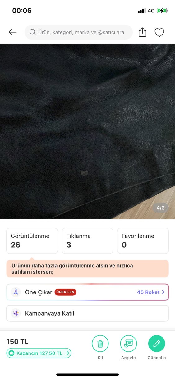 Siyah Deri Mini Şort, Salaş Kesim - Görsel 3