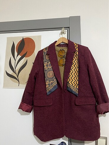 m Beden Bordo blazer ceket