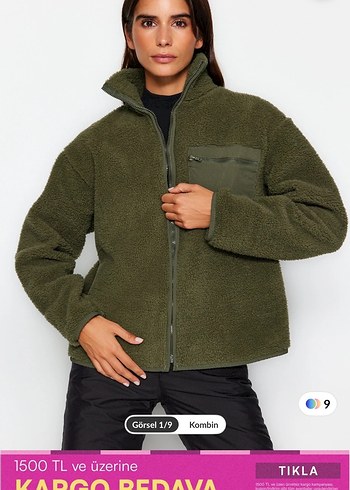 Trendyol & Milla Milla Haki Polar Fermuarlı Sweatshirt/Mont