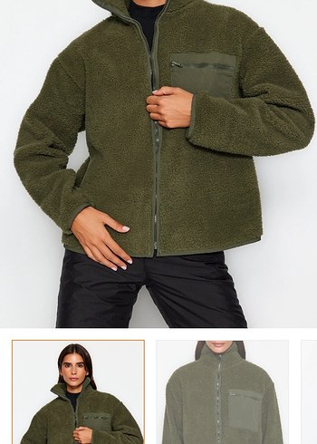 Milla Haki Polar Fermuarlı Sweatshirt/Mont
