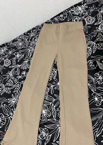 Bej Kadın Rahat Kesim Kumaş Pantolon - Görsel 2