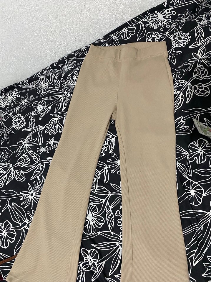 Bej Kadın Rahat Kesim Kumaş Pantolon - Görsel 2