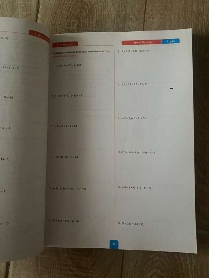 Antrenmanlarla Matematik 1 Kitabı ilk 15-20 sayfası kullanıldı - Görsel 2