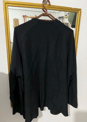 Siyah Kadın Midi Hırka Notched Yaka - Görsel 5