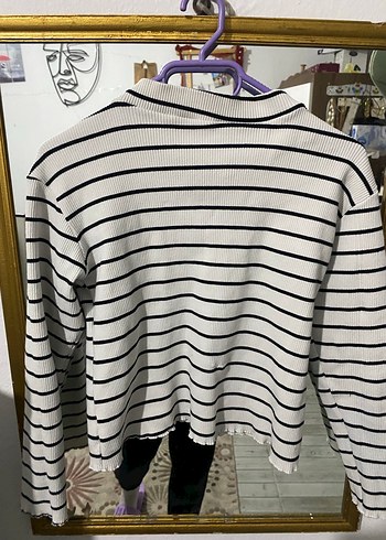 Çizgili Uzun Kollu Kadın Triko - Görsel 3