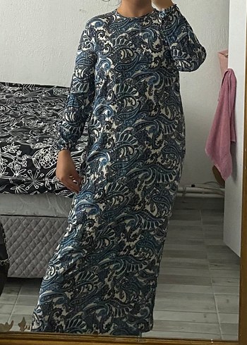 Uzun Kollu Salaş Bohem Kadın Elbise - Görsel 3