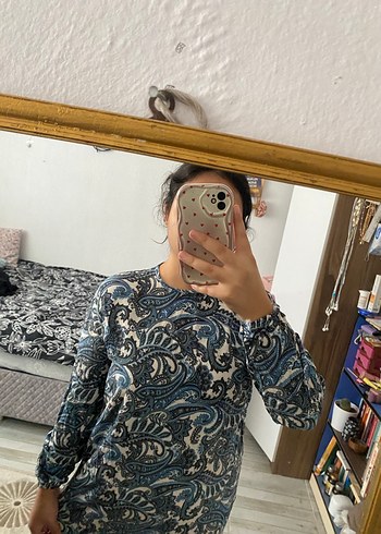 Uzun Kollu Salaş Bohem Kadın Elbise - Görsel 6