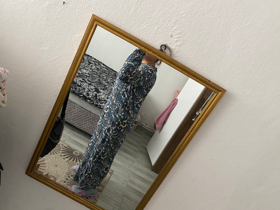 Uzun Kollu Salaş Bohem Kadın Elbise - Görsel 4