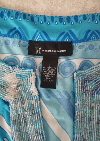 Uzun Kollu Turkuaz Bohem Hamile Tunik - Görsel 3