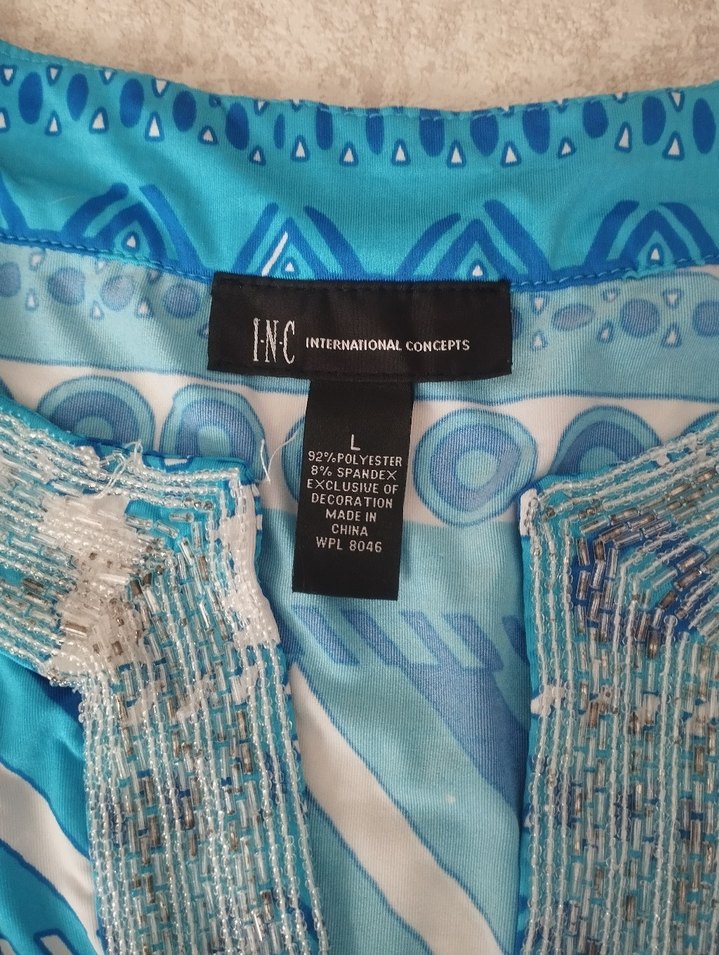 Uzun Kollu Turkuaz Bohem Hamile Tunik - Görsel 3