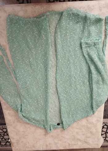 Turkuaz Triko Kadın Hırka - Görsel 3