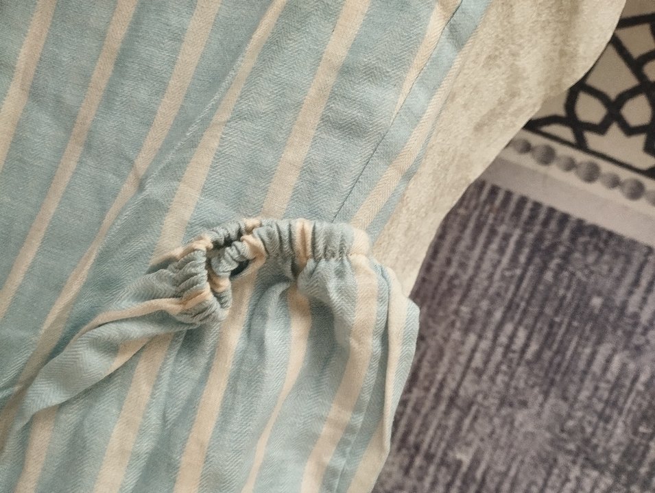 Mavi Çizgili Bohem Hamile Tunik - Görsel 3