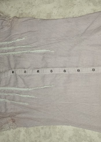 penbe çizgili spor dar kesim gömlek - Görsel 4