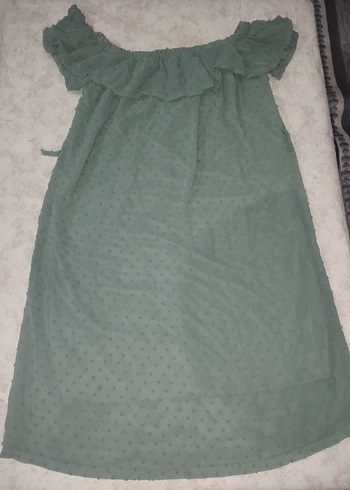 yazlık şifon kayık yaka spor şık elbise - Görsel 2