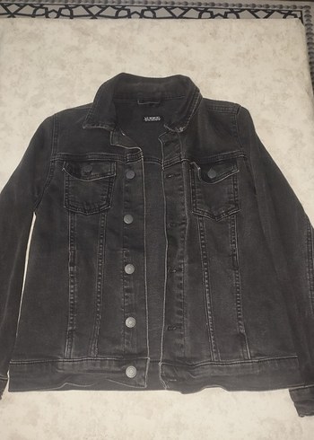 Siyah Düğmeli Kadın Kot Ceket - Görsel 4