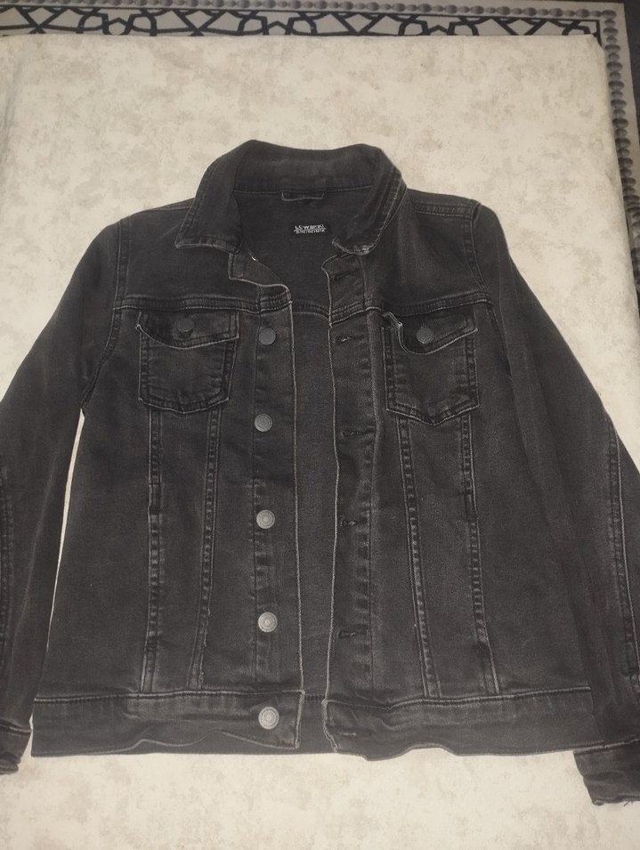 Siyah Düğmeli Kadın Kot Ceket - Görsel 4