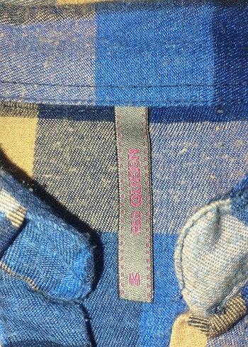 Düğmeli Mavi Kareli Uzun Kollu Kadın Gömlek - Görsel 4