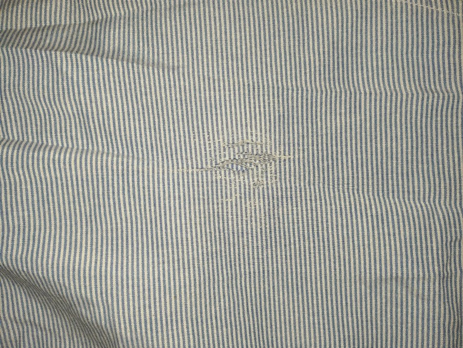 Mavi Çizgili Uzun Kollu Keten Gömlek - Görsel 5