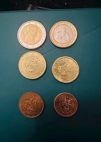 Bulgaristan 6 Parcali Metal Madeni Para Seti
