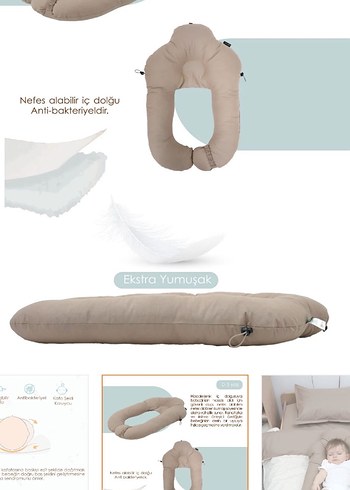 Ayarlanabilir Antibakteriyel Emzirme ve düz kafa yastığı - Görsel 2