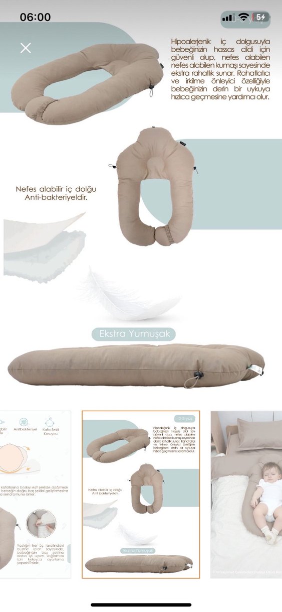Ayarlanabilir Antibakteriyel Emzirme ve düz kafa yastığı - Görsel 2