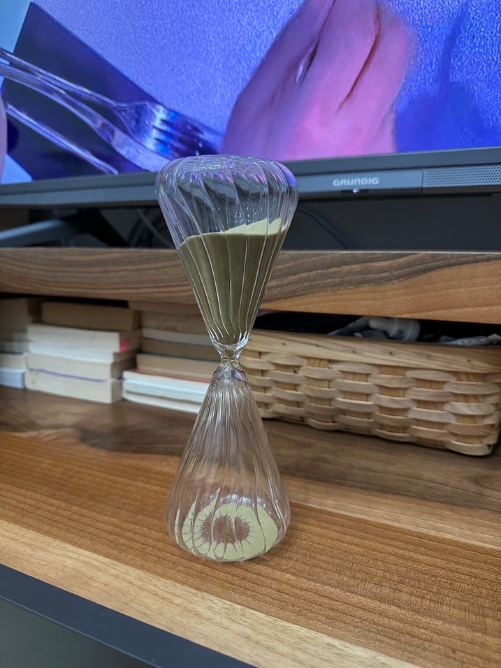 Bej Renkli Şeffaf Kum Saati Vazo - Görsel 4