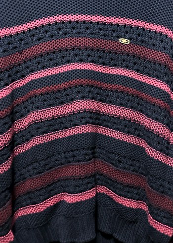 Us polo Çizgili Örgü Kadın Kazak - Görsel 4