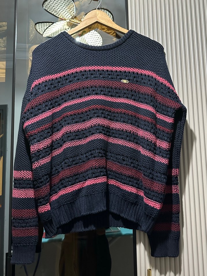 Us polo Çizgili Örgü Kadın Kazak - Görsel 3