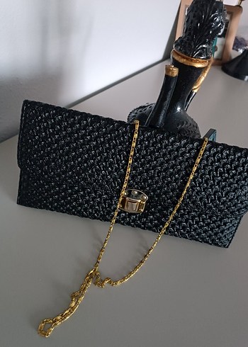 Zincir Detaylı Siyah Deri Kadın Çanta - Görsel 2