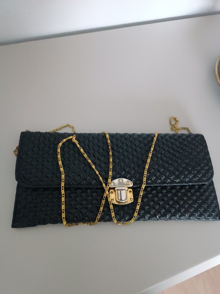 Zincir Detaylı Siyah Deri Kadın Çanta - Görsel 4