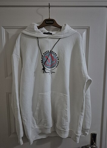 Noche Un Doce Beyaz Kapşonlu Sweatshirt 