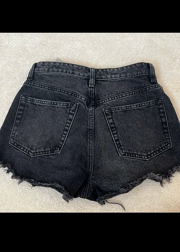 Zara Zara Siyah Düğmeli Mini Denim Şort