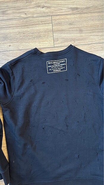 xl Beden siyah Renk Balenciaga yırtık detaylı sweatshirt