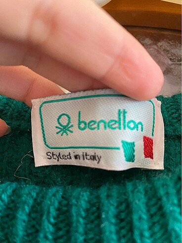 Benetton yeşil kazak - Görsel 3