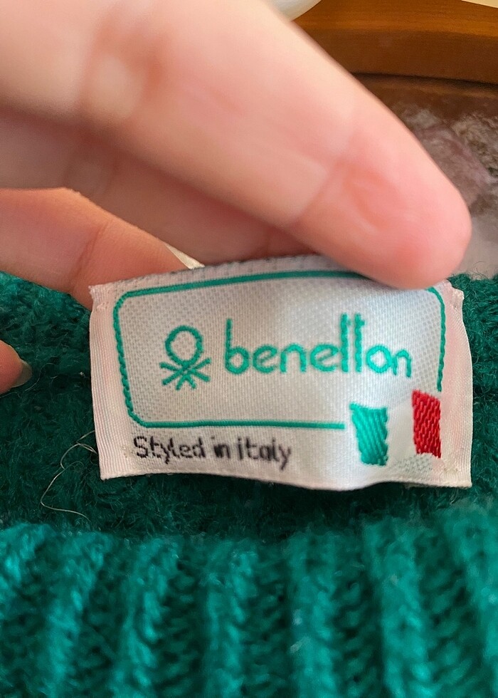 Benetton yeşil kazak - Görsel 3