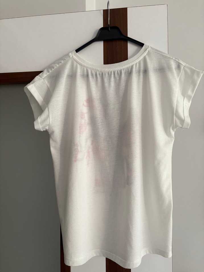 Renkli Baskılı Bohem Beyaz Tişört - Görsel 2