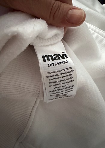 Mavi Jeans Kadın Beyaz Kapüşonlu Sweatshirt - Görsel 4
