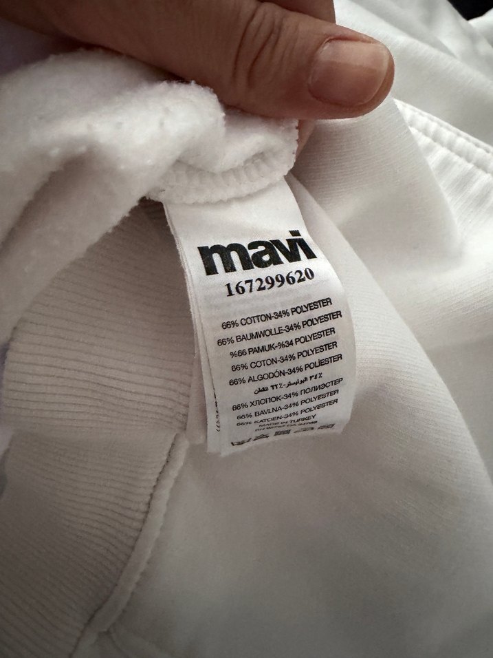 Mavi Jeans Kadın Beyaz Kapüşonlu Sweatshirt - Görsel 4