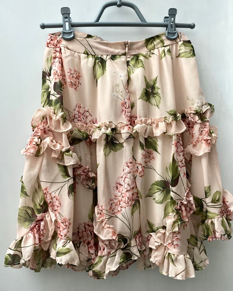 Çiçekli Volanlı Etek - Görsel 2