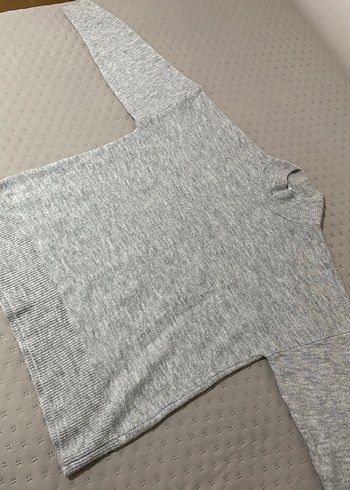 Gri Boğazlı Örgü Kadın Kazak - Görsel 8