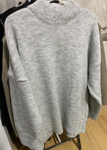 Gri Boğazlı Örgü Kadın Kazak - Görsel 7